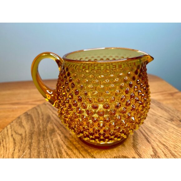 Fenton Amber Glass Hobnail Squat Pitcher/Jug - Picture 4 of 9